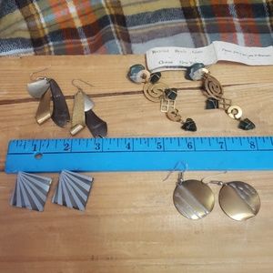Vintage metal, and recycled glass earring lot